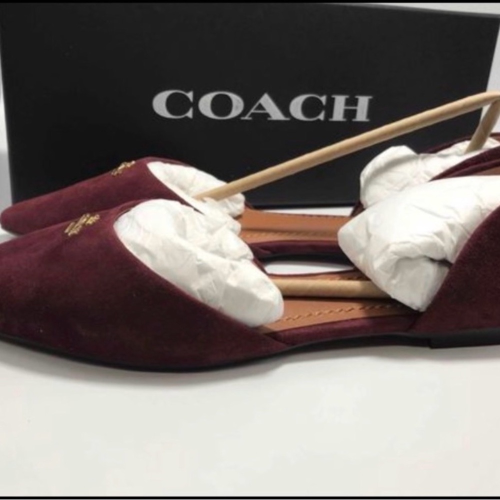 Coach Pointed Toe wine flats size 7 - Picture 7 of 15